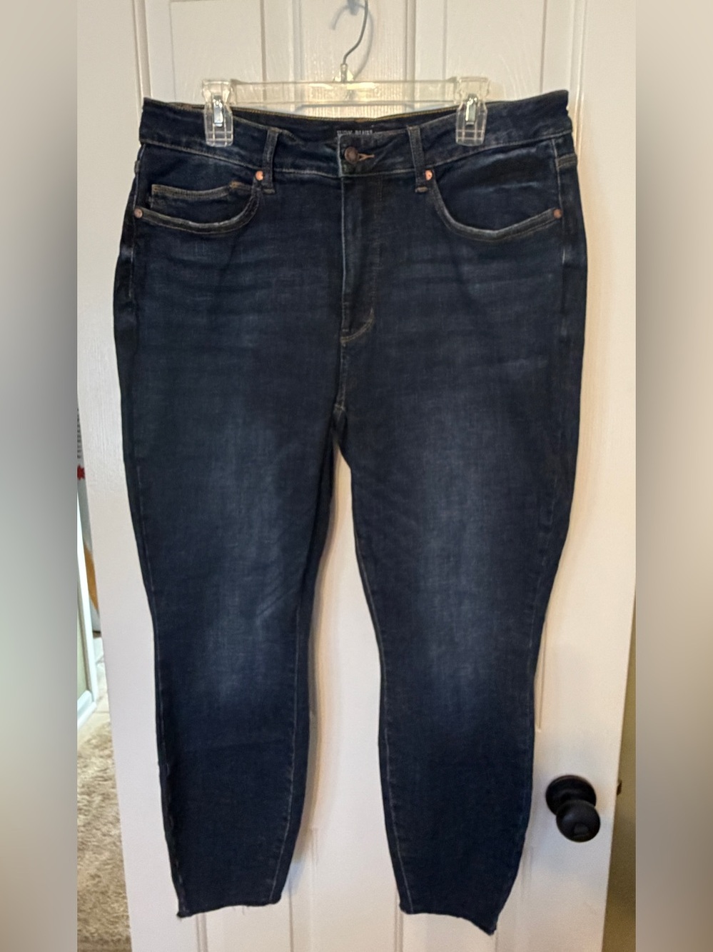 Judy Blue Dark Blue Frayed Edge Skinny Jeans Size 16W “Butt Lifting”